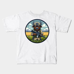 Tactical Bison Buffalo Kids T-Shirt